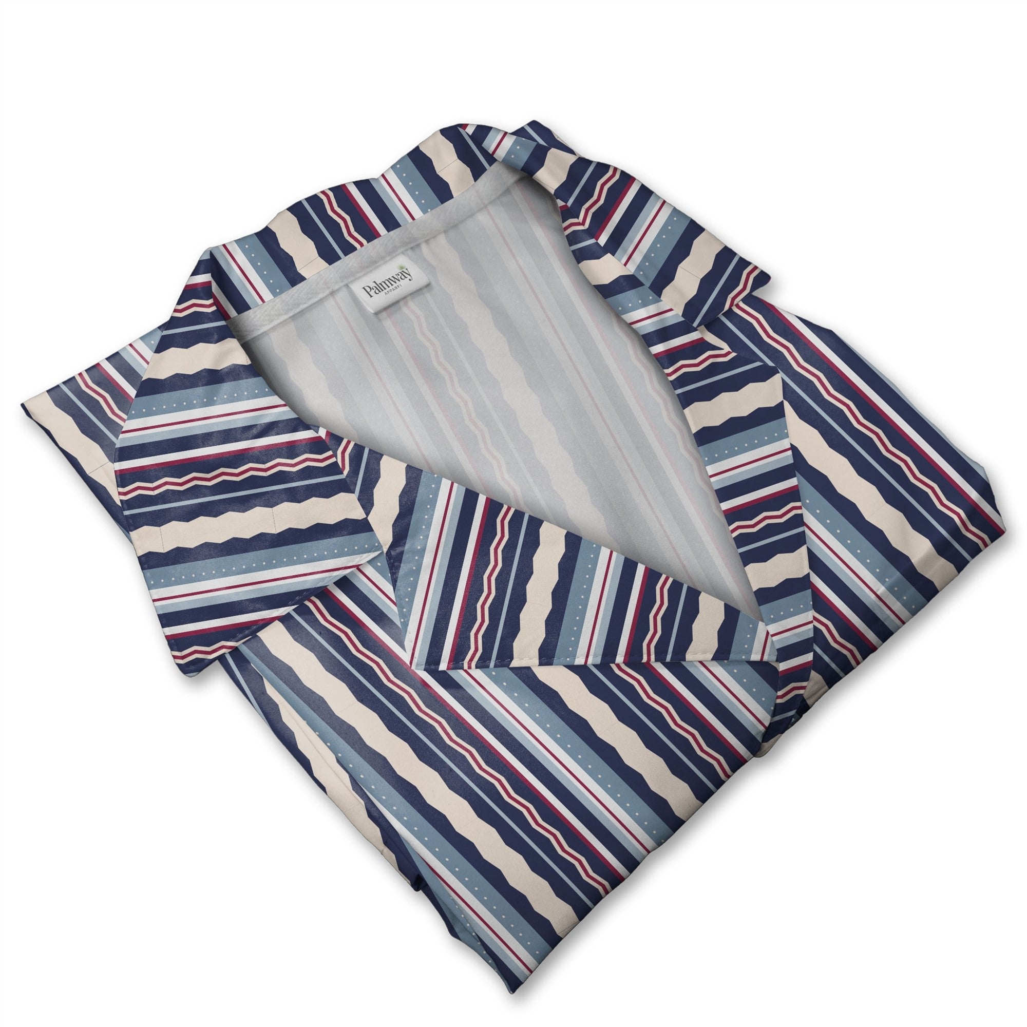 Nautical Vertical Stripe Hawaiian Shirt Preppy Classic Style