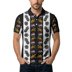 pineapple sea turtle hibiscus custom logo polo shirt