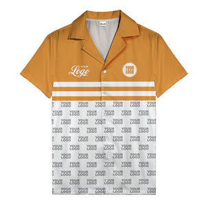 repeating customizable logo hawaiian shirt personalized text aloha button down shirt