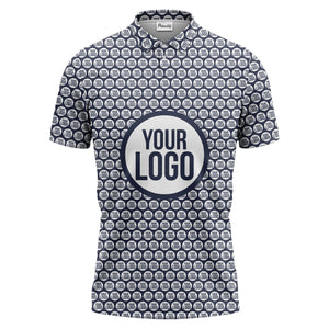 Repeating Personalized Logo Polo Shirt With Custom Text & Illustrated Icons