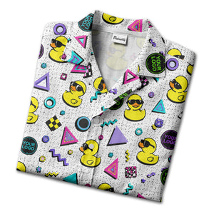 retro rubber ducks & geometric 80s blocks hawaiian shirt