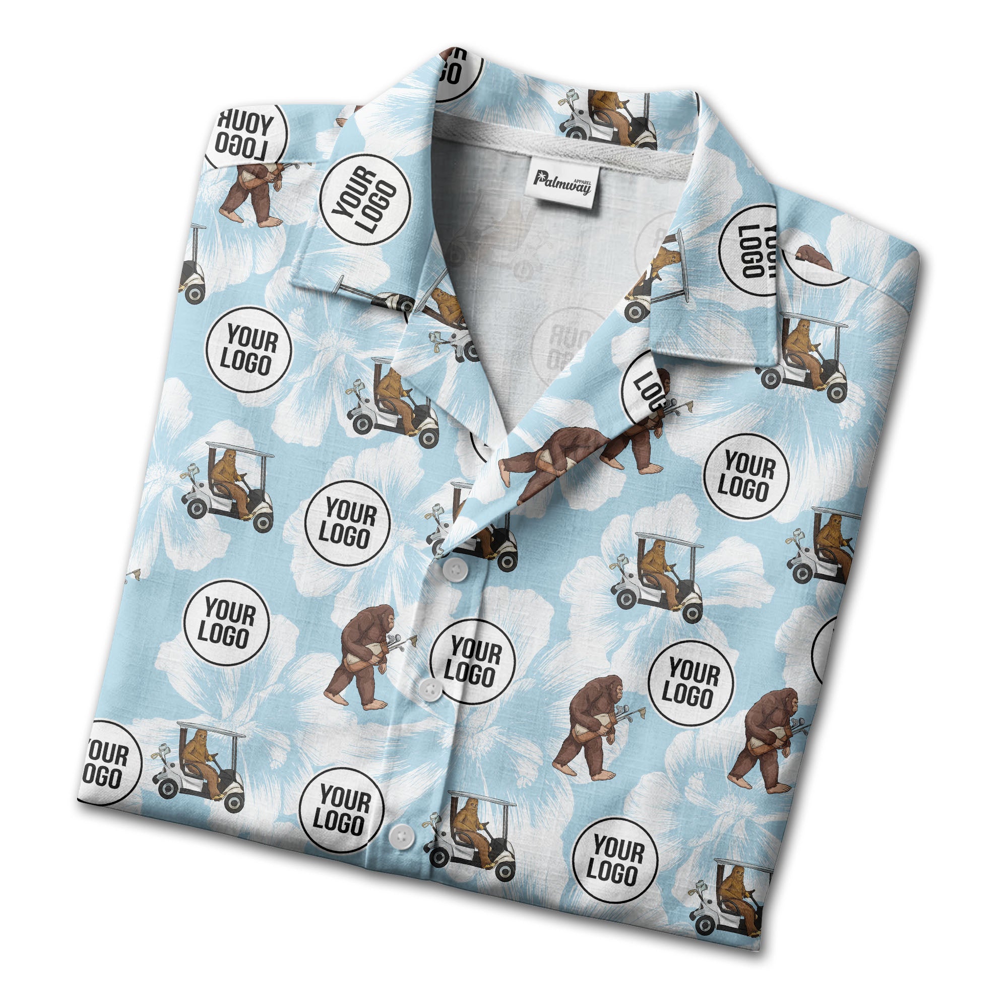 Sasquatch Golfing Among Tropical Florals Hawaiian Shirt For Men