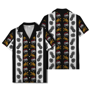 sea turtles & pineapple hibiscus striped hawaiian shirt