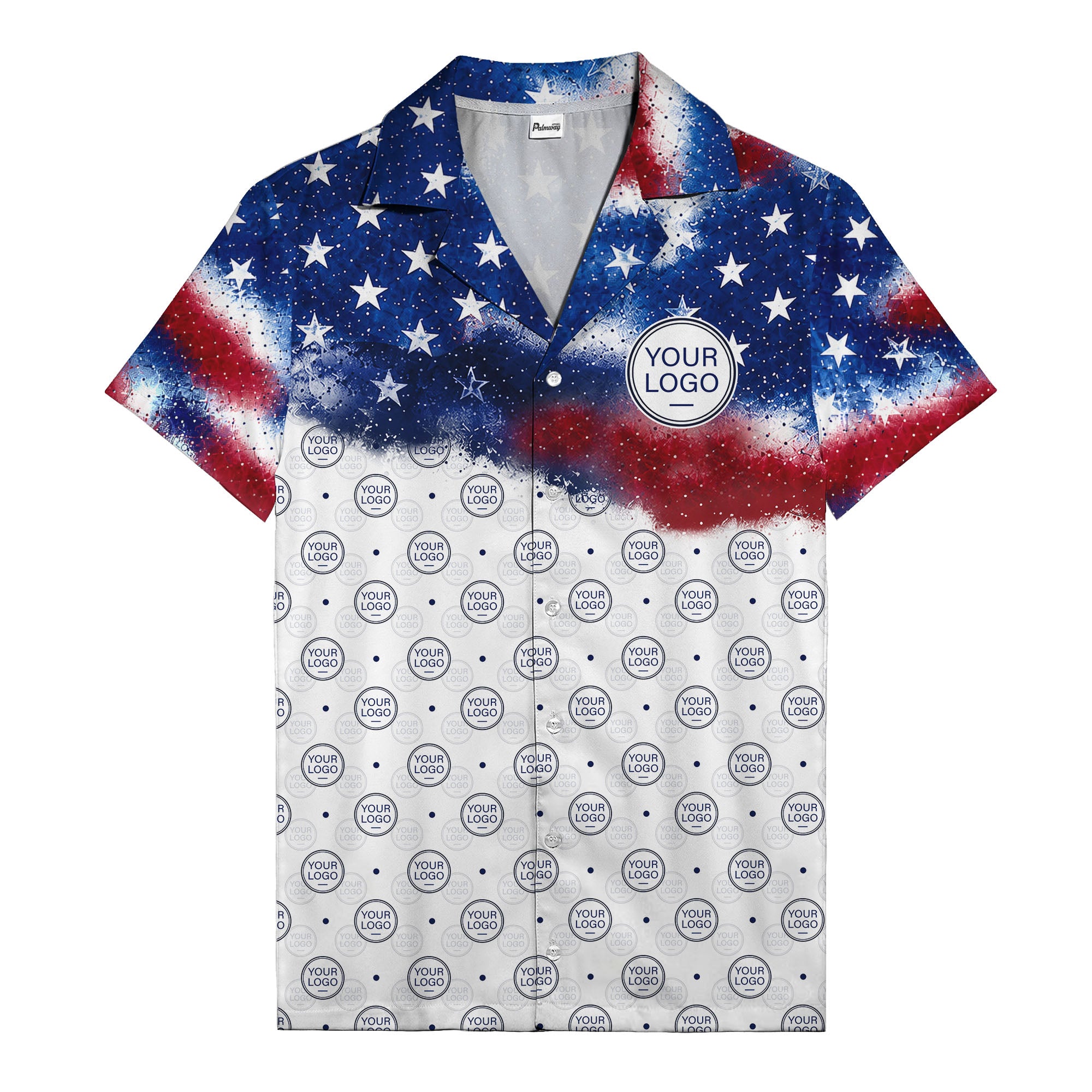 stars & stripes american flag custom logo patriotic hawaiian shirt