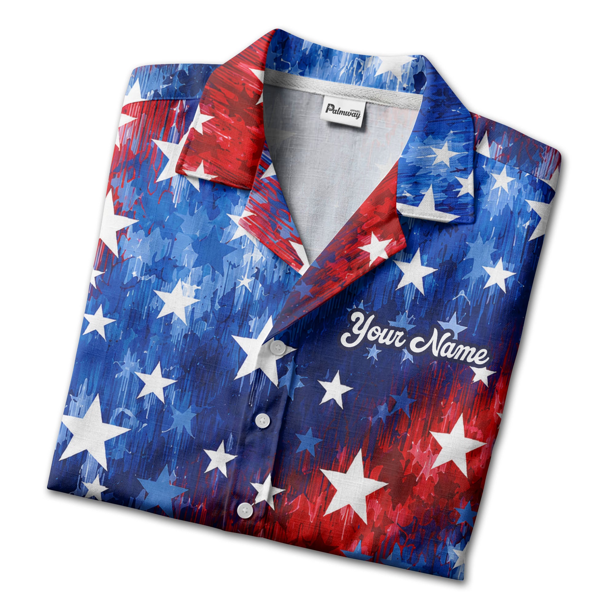 stars & stripes american flag patriotic hawaiian shirt for men