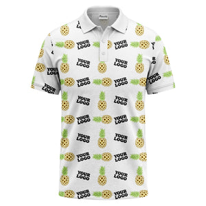 sunflower pineapple repeat custom logo polo shirt for beach days