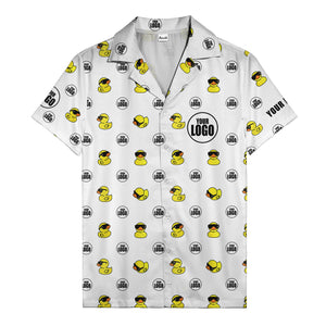 sunglass rubber duckies & custom logo circles fun hawaiian shirt for men