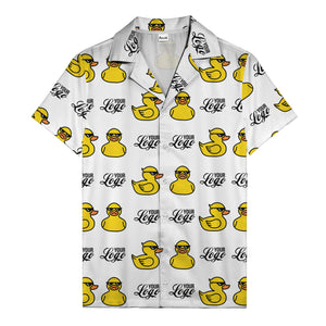 sunglassed rubber ducky parade custom logo hawaiian shirt