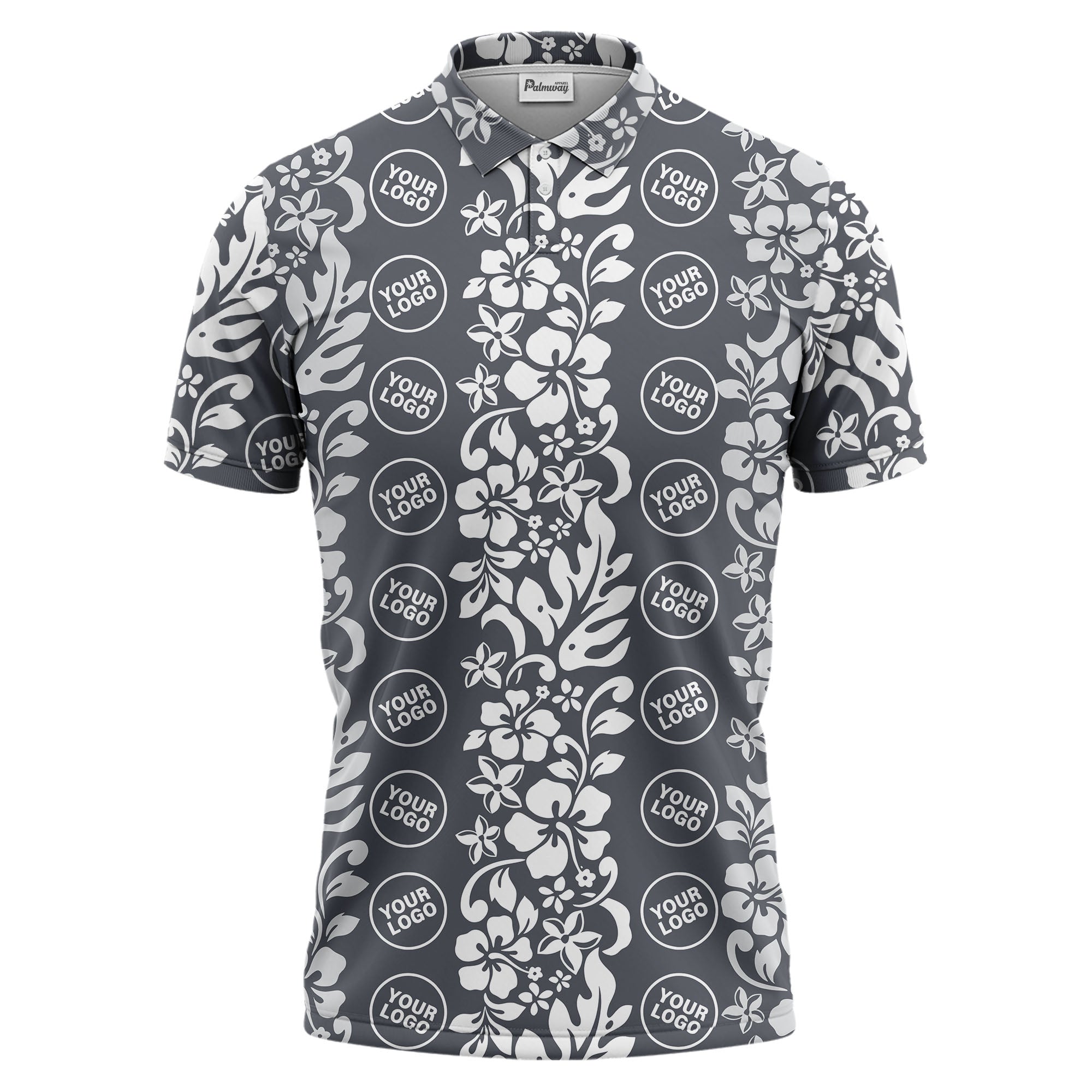 tropical hibiscus custom multi color floral print golf polo shirt for men
