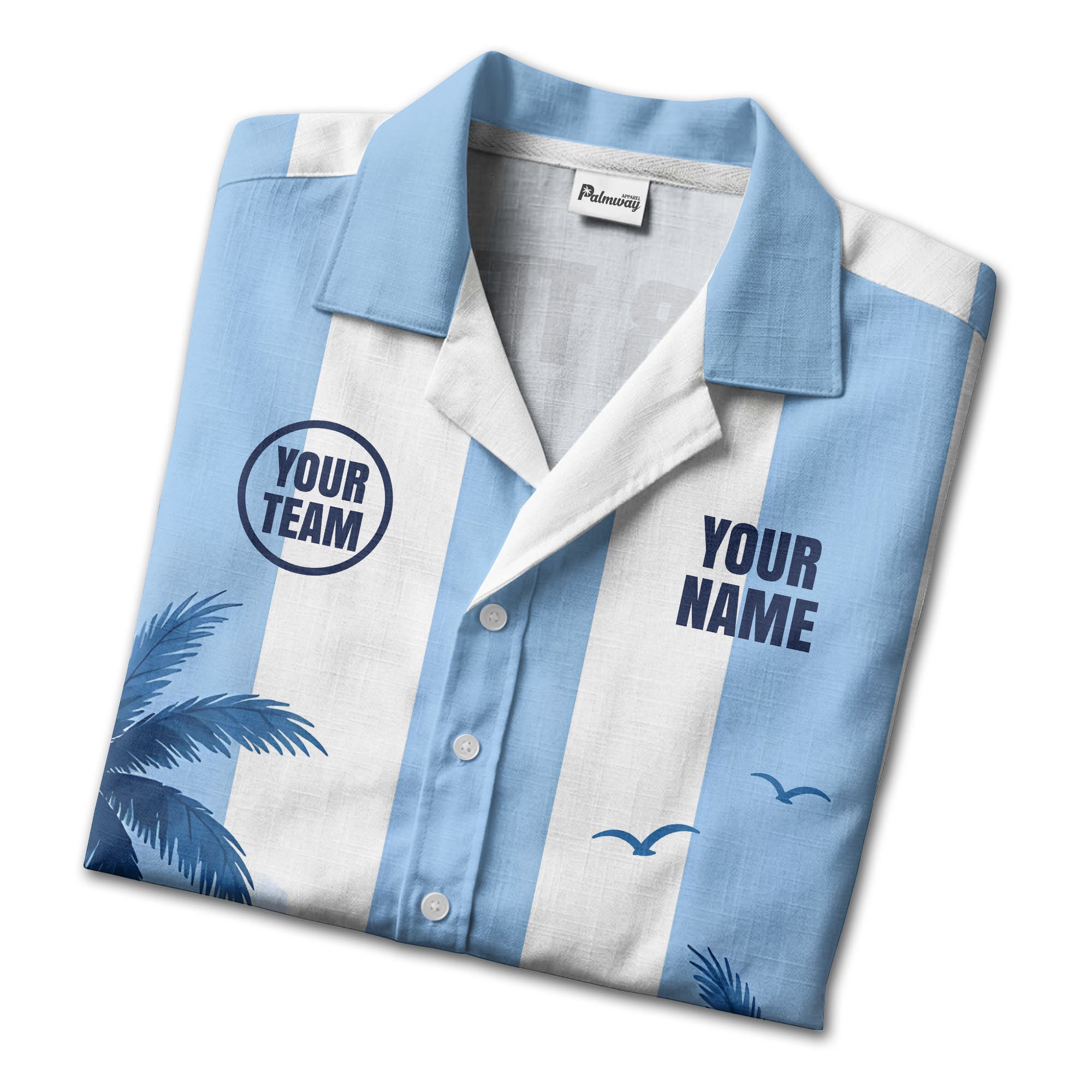 watercolor palm trees over ocean waves hawaiian shirt for men