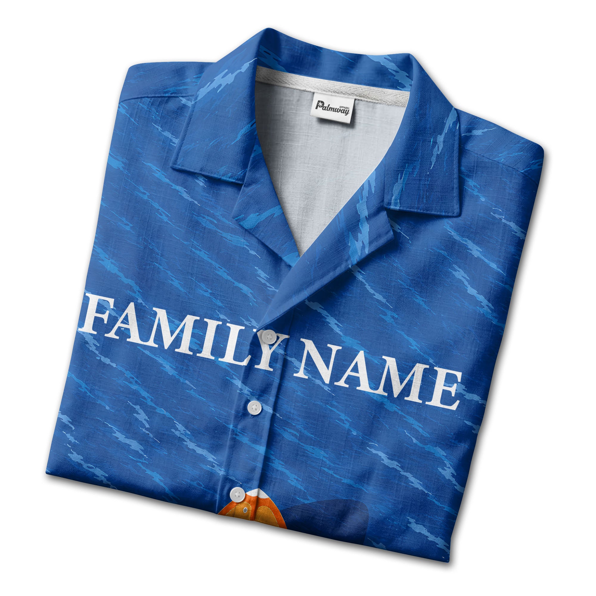 wooden speedboat racing navy blue ocean waves hawaiian shirt
