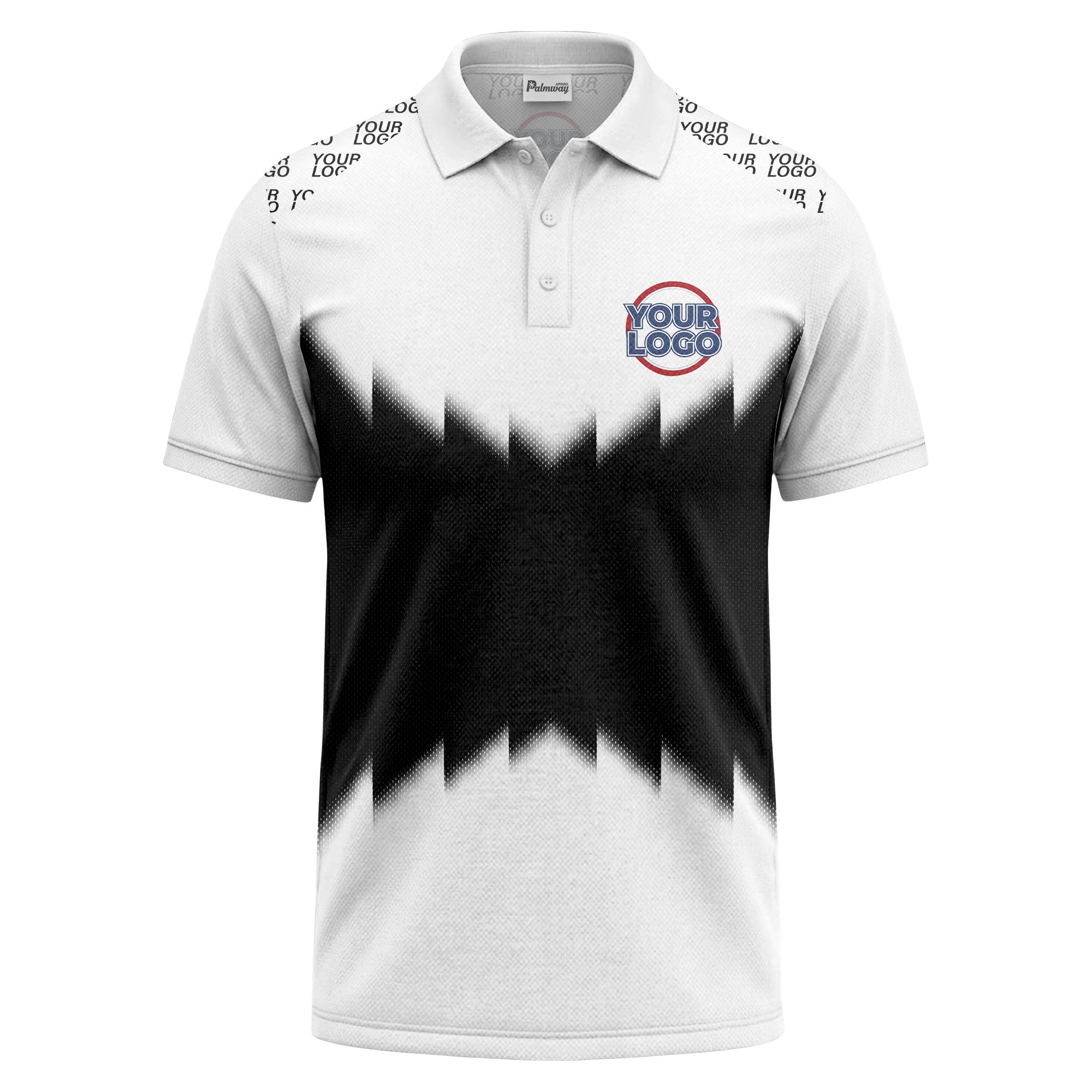 zigzag gradient custom logo polo shirt for men