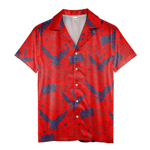 american 250th anniversary hawaiian shirt with eagles and fireworks all over print
