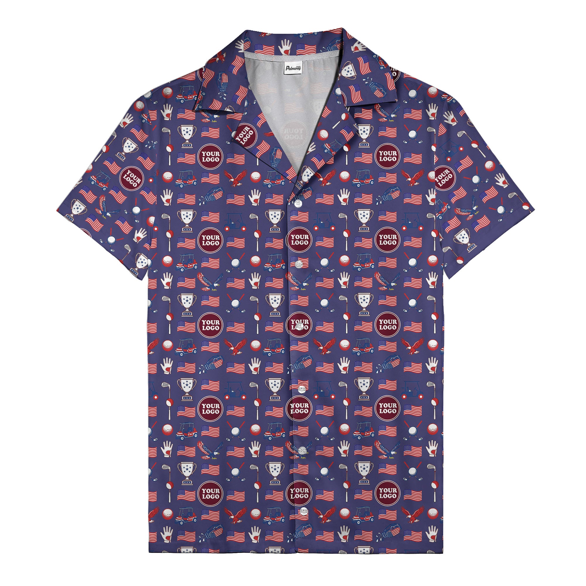 american flag eagle golf cart trophy hawaiian shirt for men