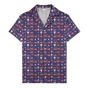 american flag eagle golf cart trophy hawaiian shirt for men