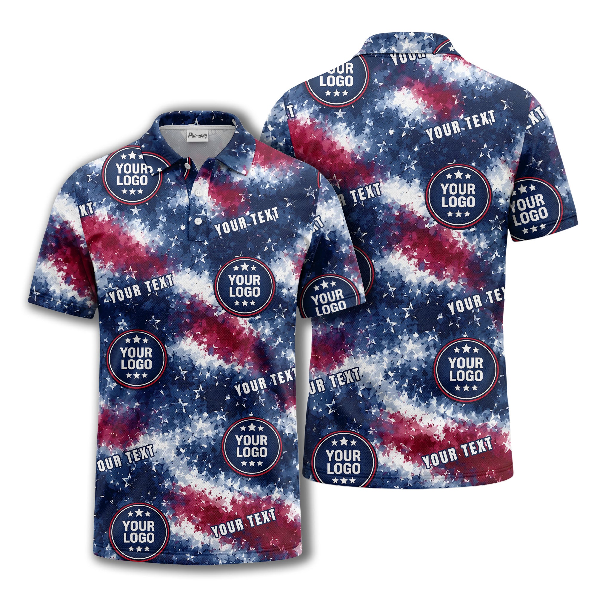 american flag stars & stripes patriotic polo shirt for men