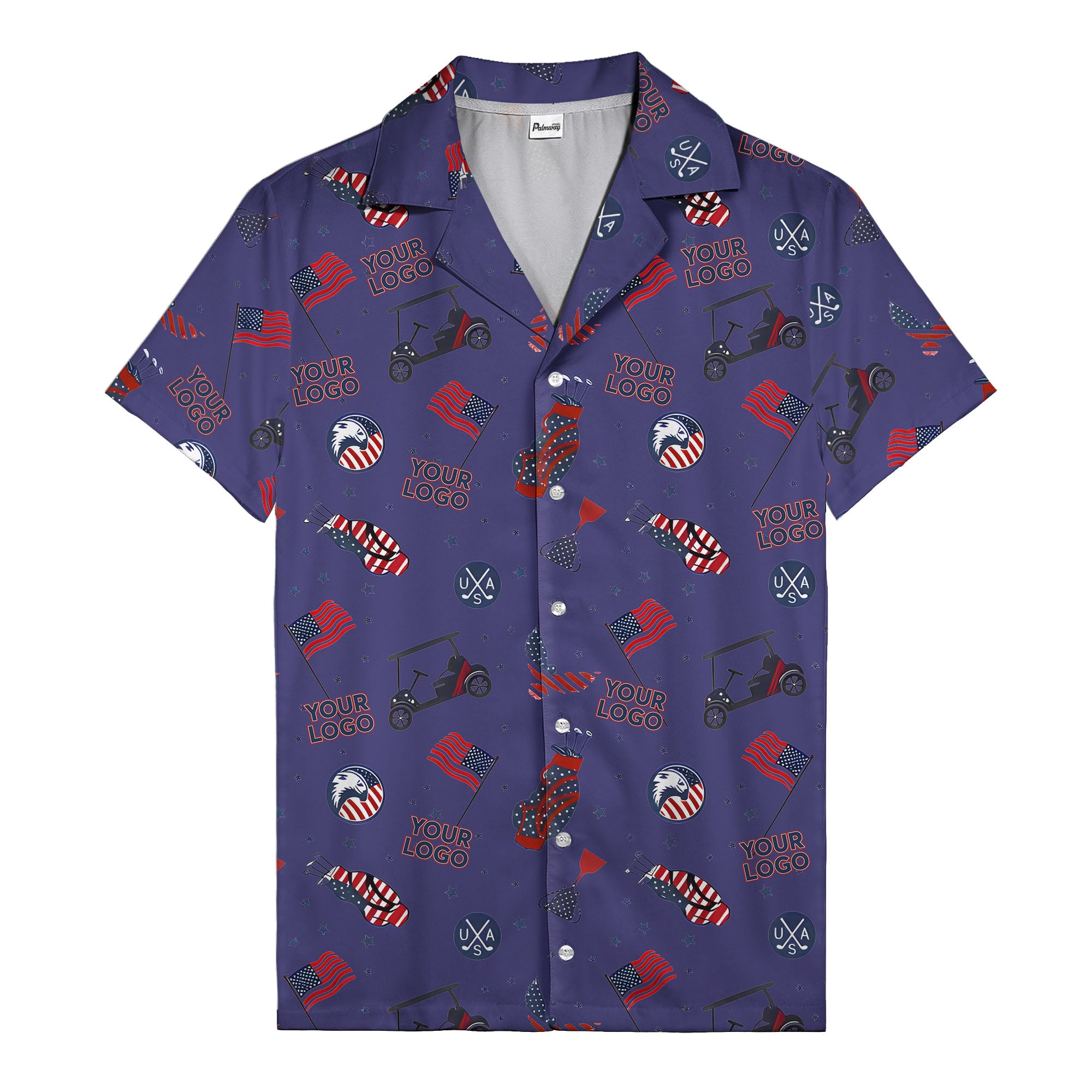 american golf flags bald eagles golf carts hawaiian shirt for men