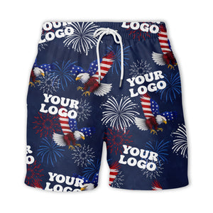 bald eagles fireworks american flag burst navy blue patriotic hawaiian shirt