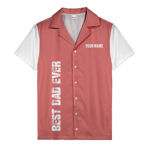 best dad ever vertical name personalized black graphic hawaiian shirt for men