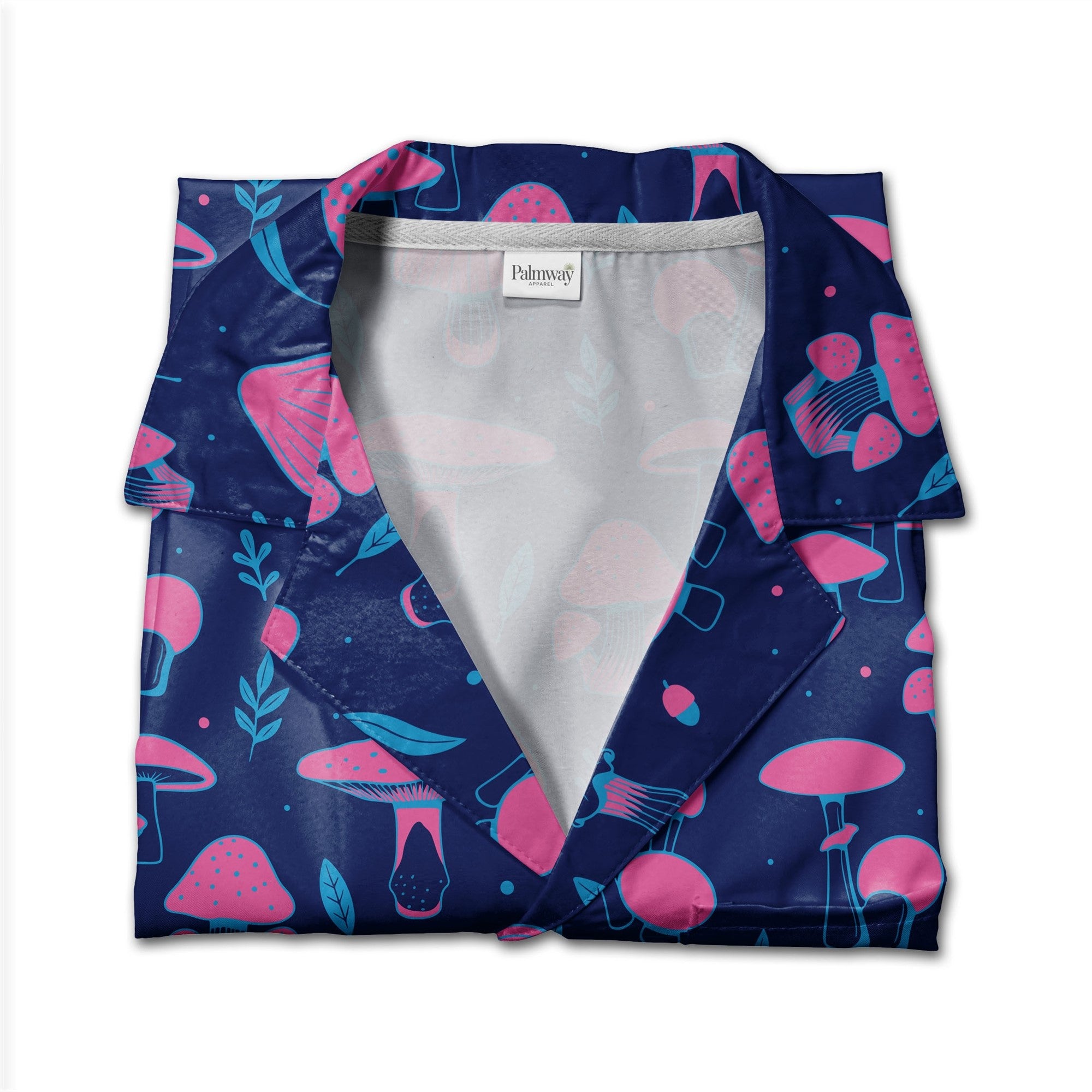 Black Psychedelic Neon Mushroom Hawaiian Shirt with Vibrant Trippy Colors