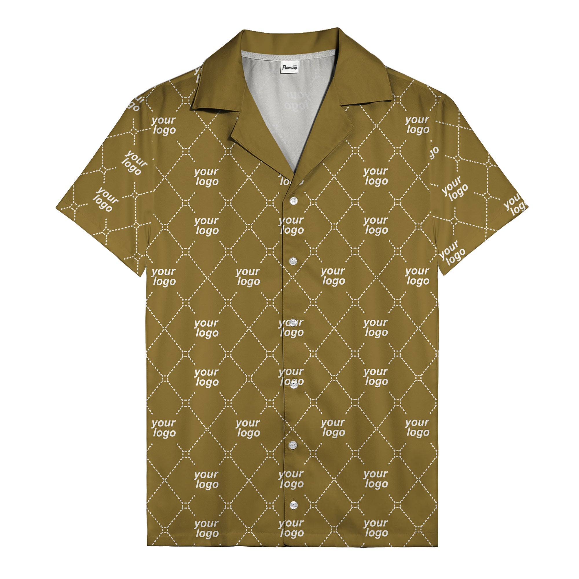black & white quilted diamond custom logo hawaiian shirt