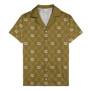 black & white quilted diamond custom logo hawaiian shirt