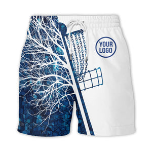 blue hexagon windmill silhouette & tree roots abstract art hawaiian shirt