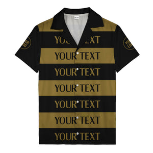 bold horizontal stripes customizable text hawaiian shirt for men