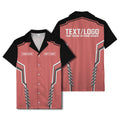bowling team stripe name box hawaiian shirt for men