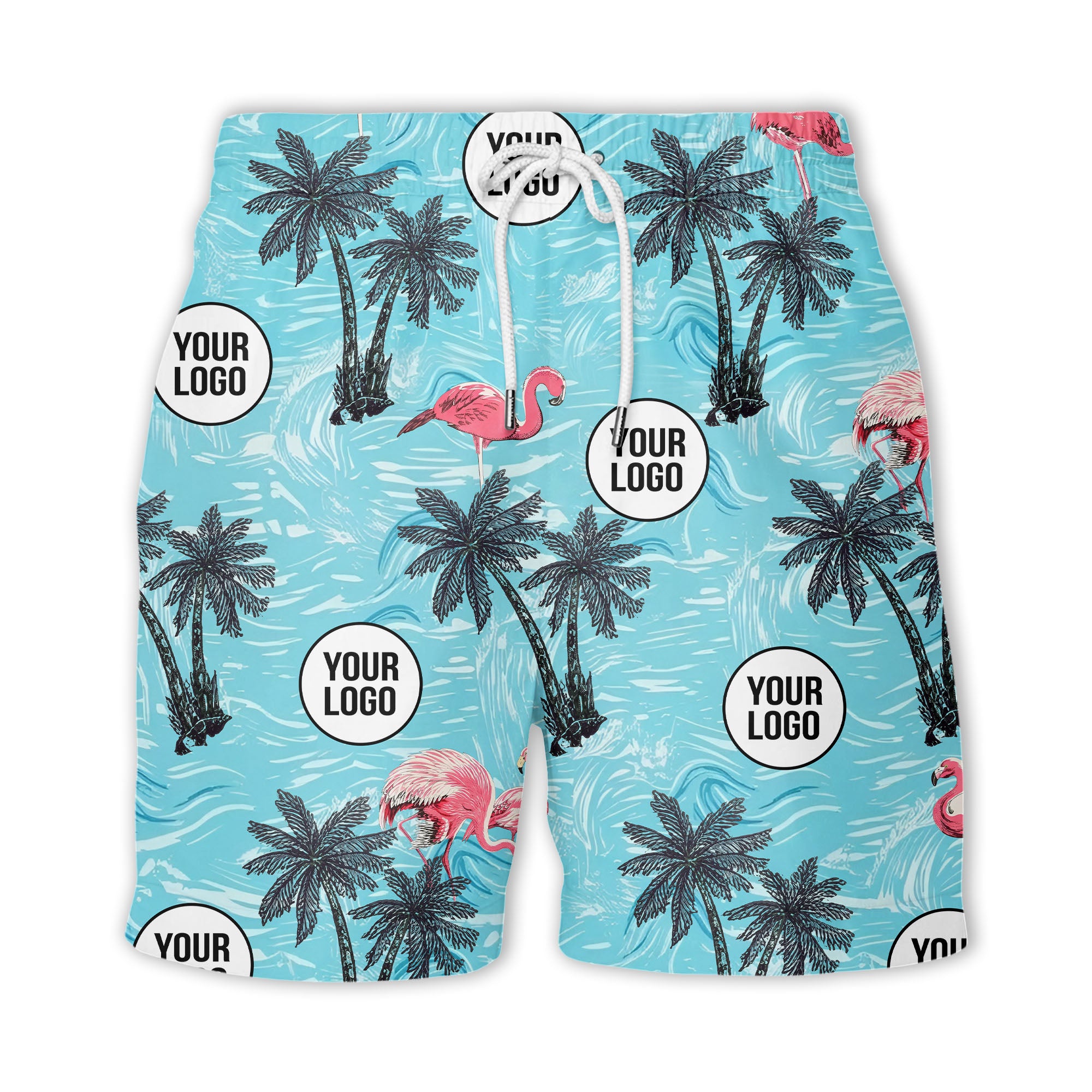 caribbean flamingos & palm trees vintage aloha hawaiian shirt