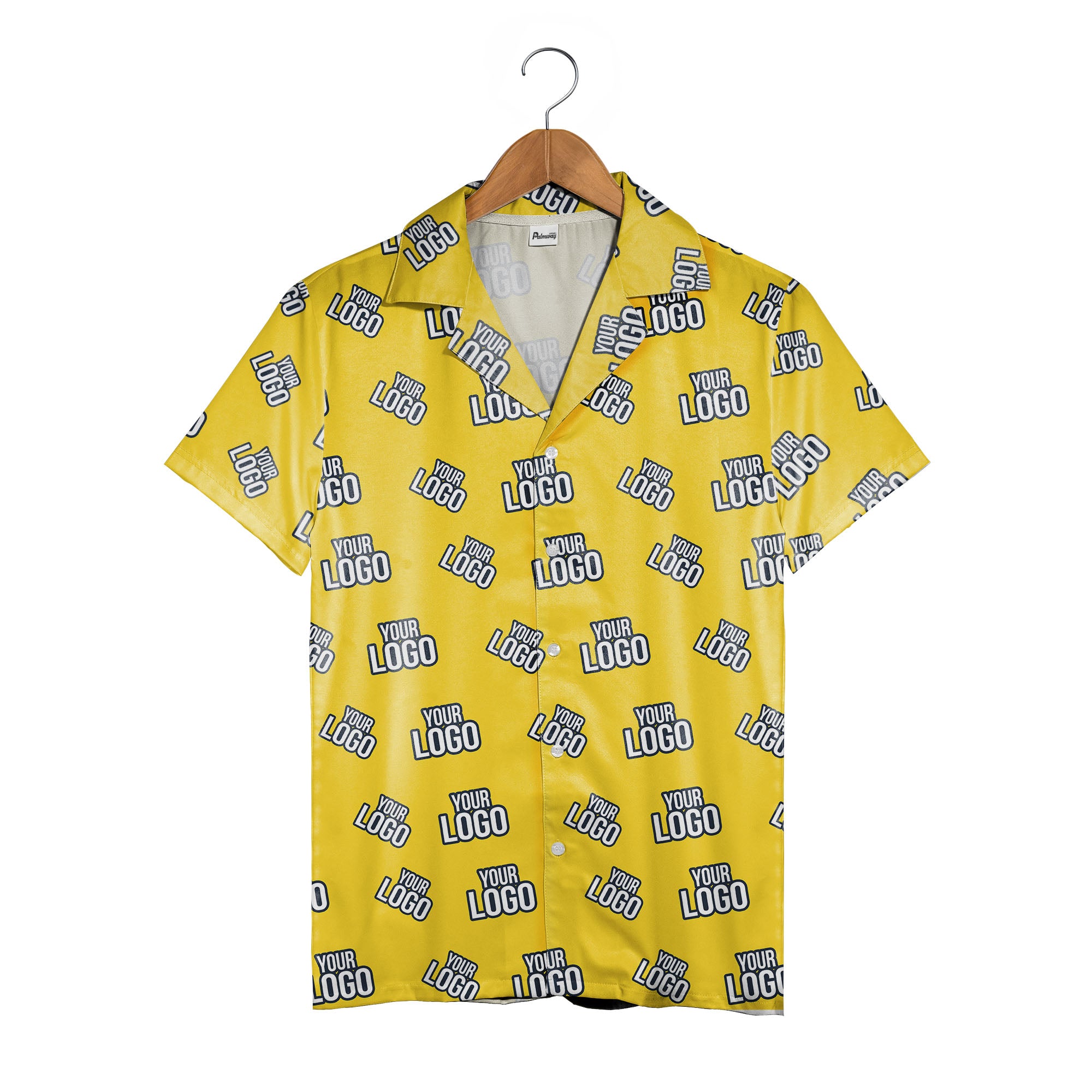 Custom Logo Hawaiian Shirt - Personalized Branded Repeating Text Pattern Design