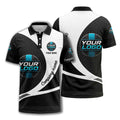 custom logo hexagon diagonal stripes polo shirt for men
