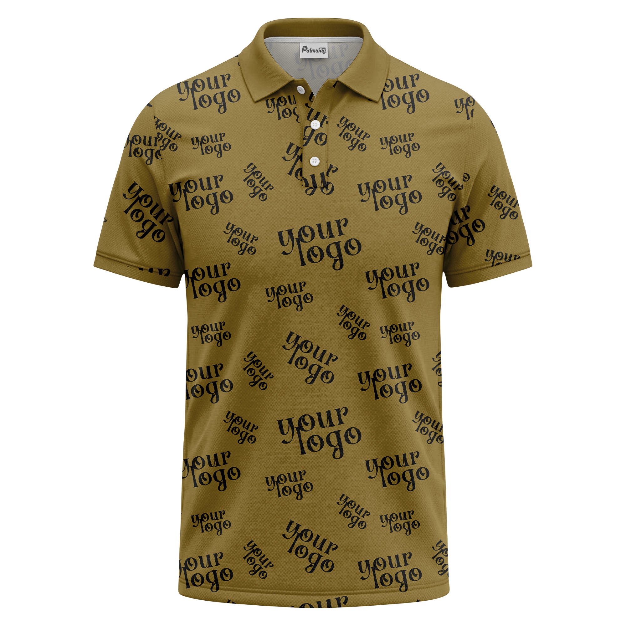 custom logo repeat typography minimalist polo shirt