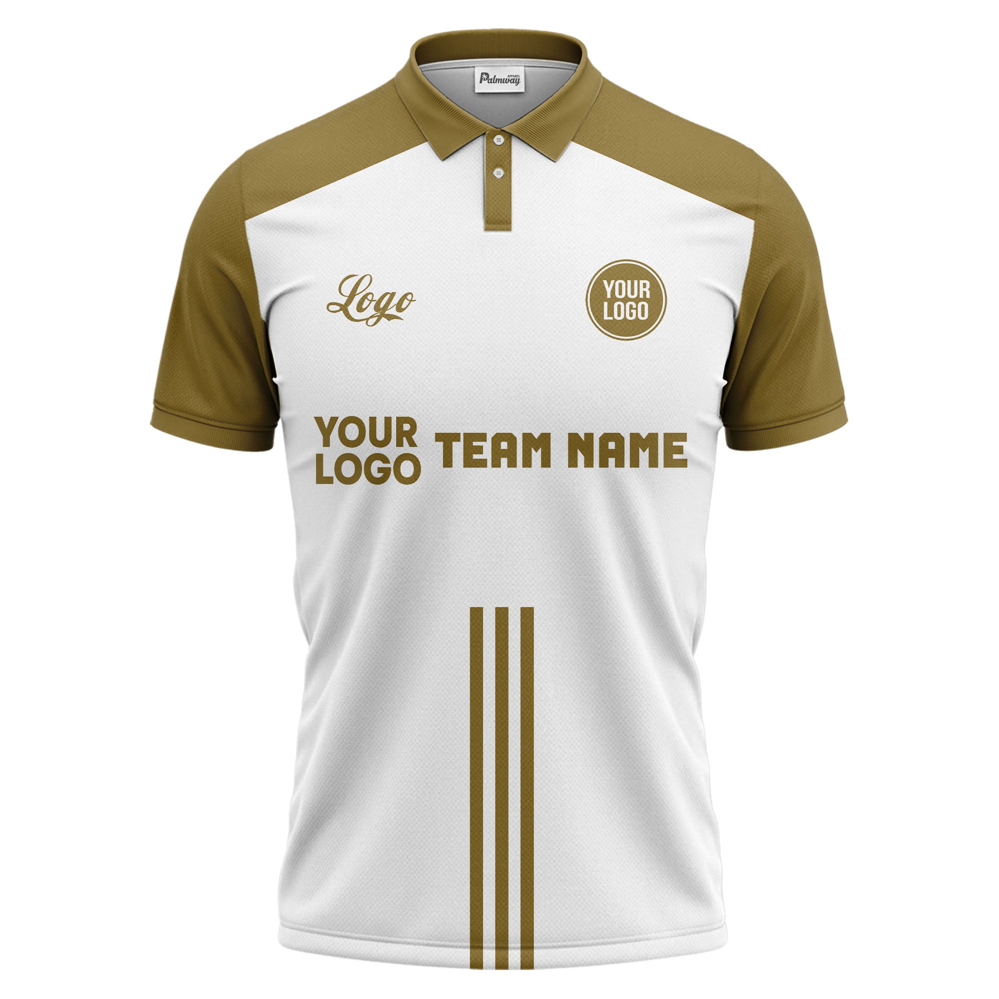 custom logo & team text white black sports jersey polo shirt for men