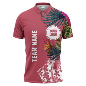 tropical floral team polo shirt hawaiian shirt