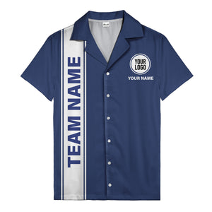 custom team logo striped black hawaiian shirt for spirit days