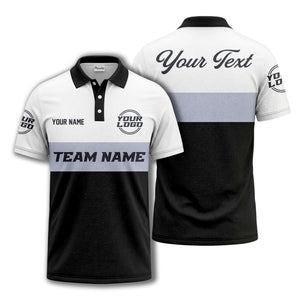 custom team name logo horizontal stripe polo shirt for men