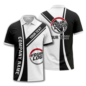 customizable company logo diagonal stripe polo shirt for corporate teams