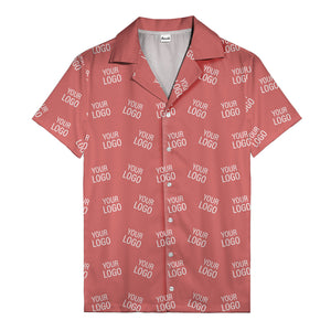customizable repeat logo monochrome black hawaiian shirt for men
