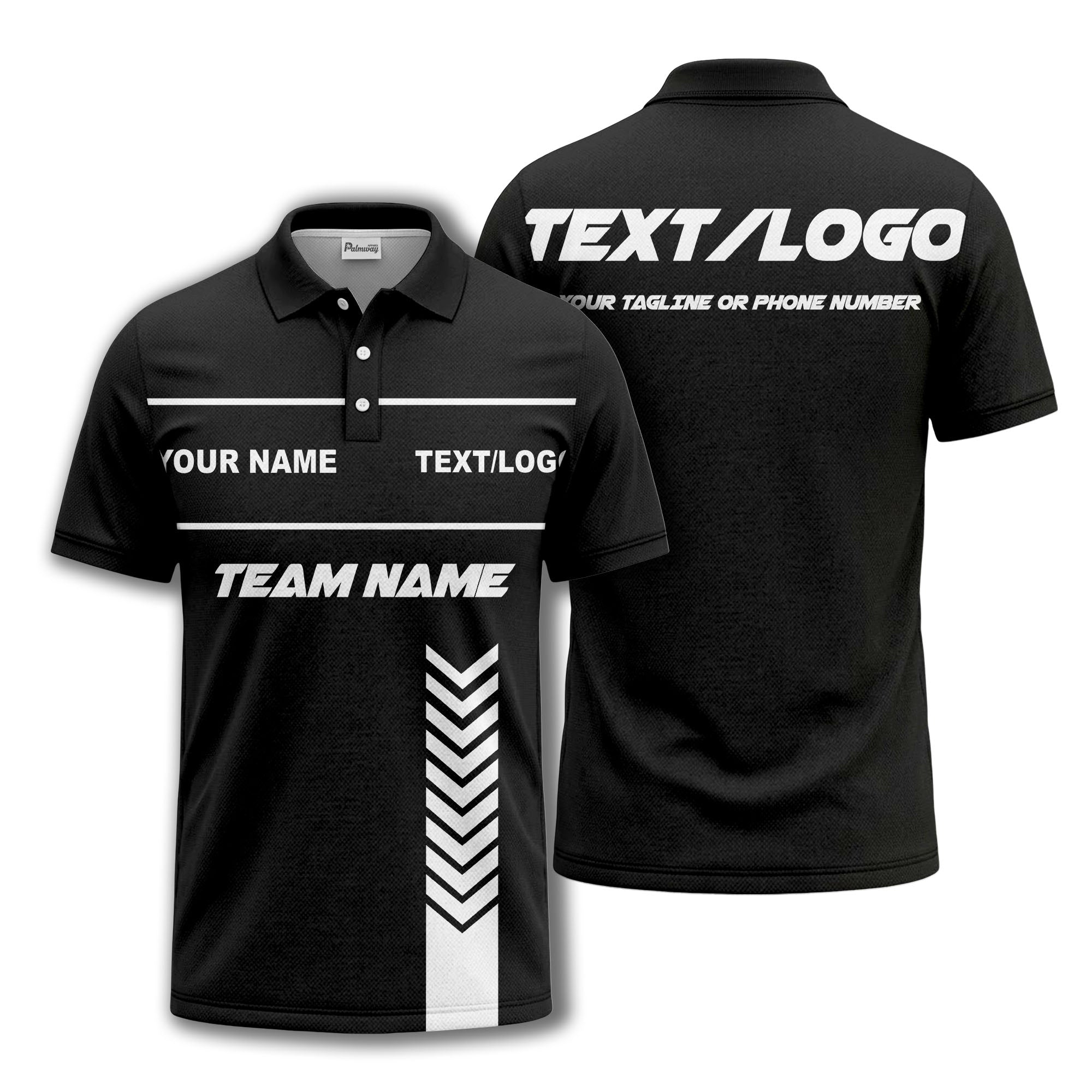 customizable team name chevron stripe polo shirt for men