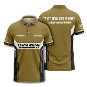 customizable team name geometric stripes polo shirt for men
