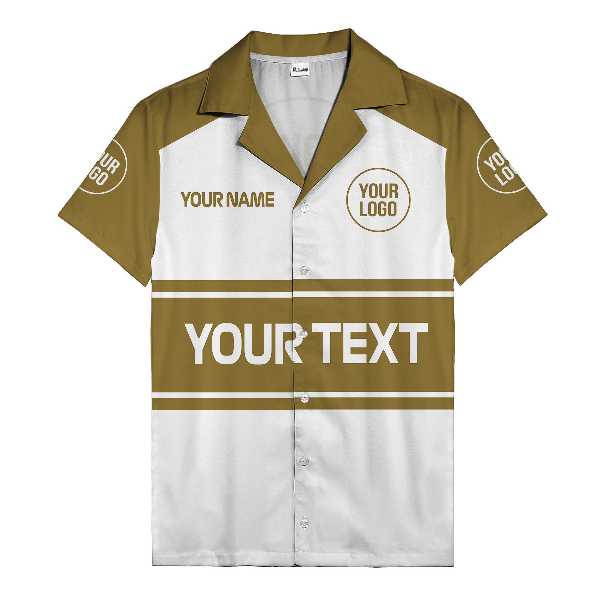 customizable text & logo horizontal stripe bowling hawaiian shirt