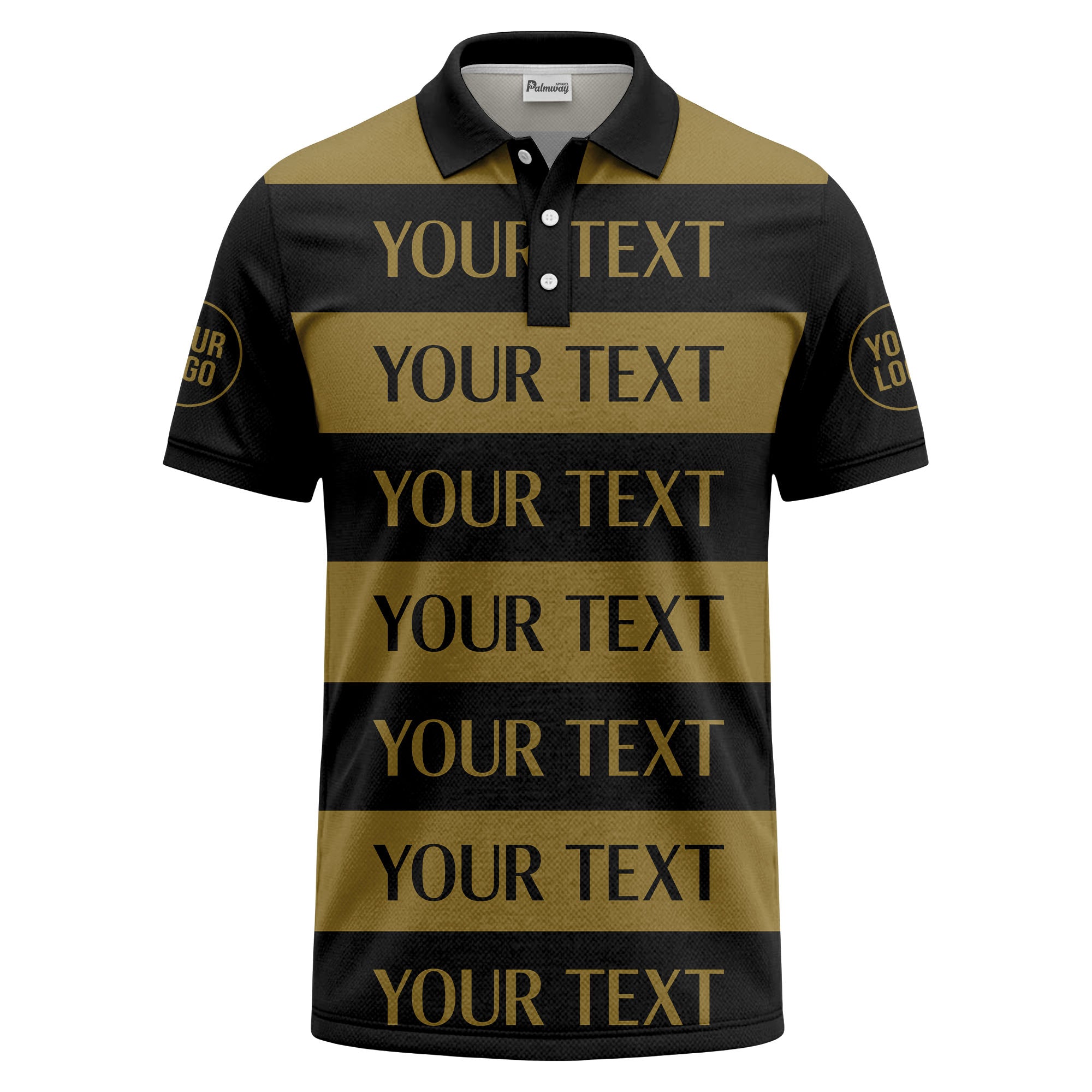 customizable text on bold horizontal stripes polo shirt