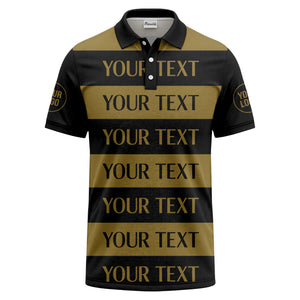 customizable text on bold horizontal stripes polo shirt