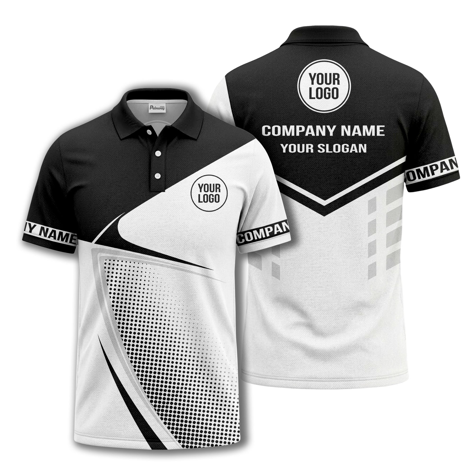 diagonal stripe dot geometric polo shirt for men