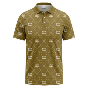 diamond grid logo repeat minimalist black polo shirt