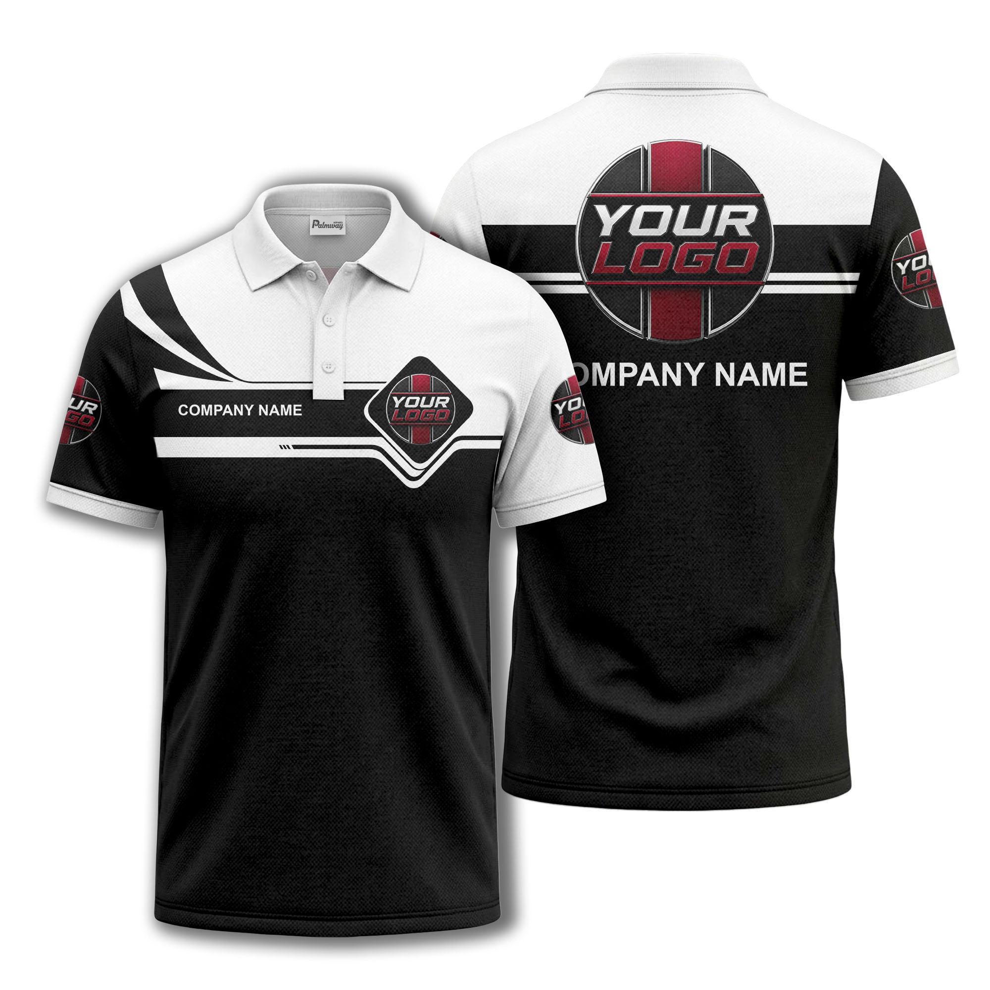 diamond stripe custom logo corporate polo shirt