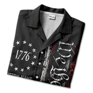 Distressed We The People Stars & Stripes Vintage 4th Of July Aloha Button Down Shirt Hawaiian Shirt