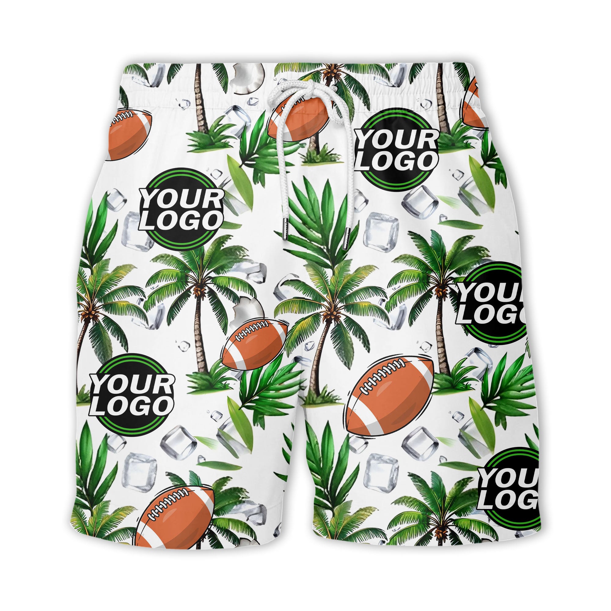 football palm trees ice cubes watercolor hawaiian shirt for men