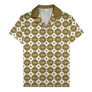 gold mon diamond lattice monogram hawaiian shirt for men